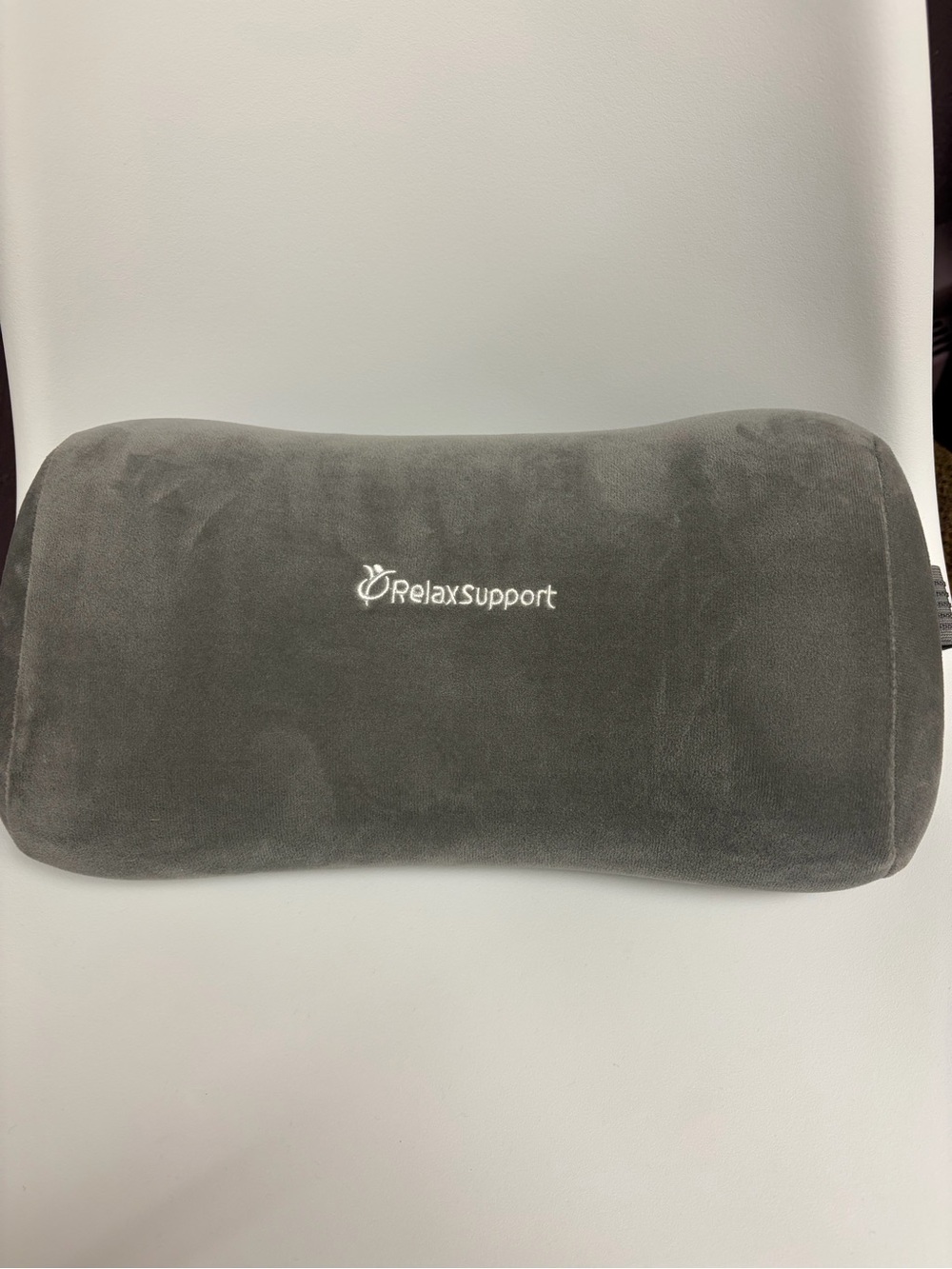 RelaxSupport RS1 Gray Memory Foam Lumbar Back Support Pillow